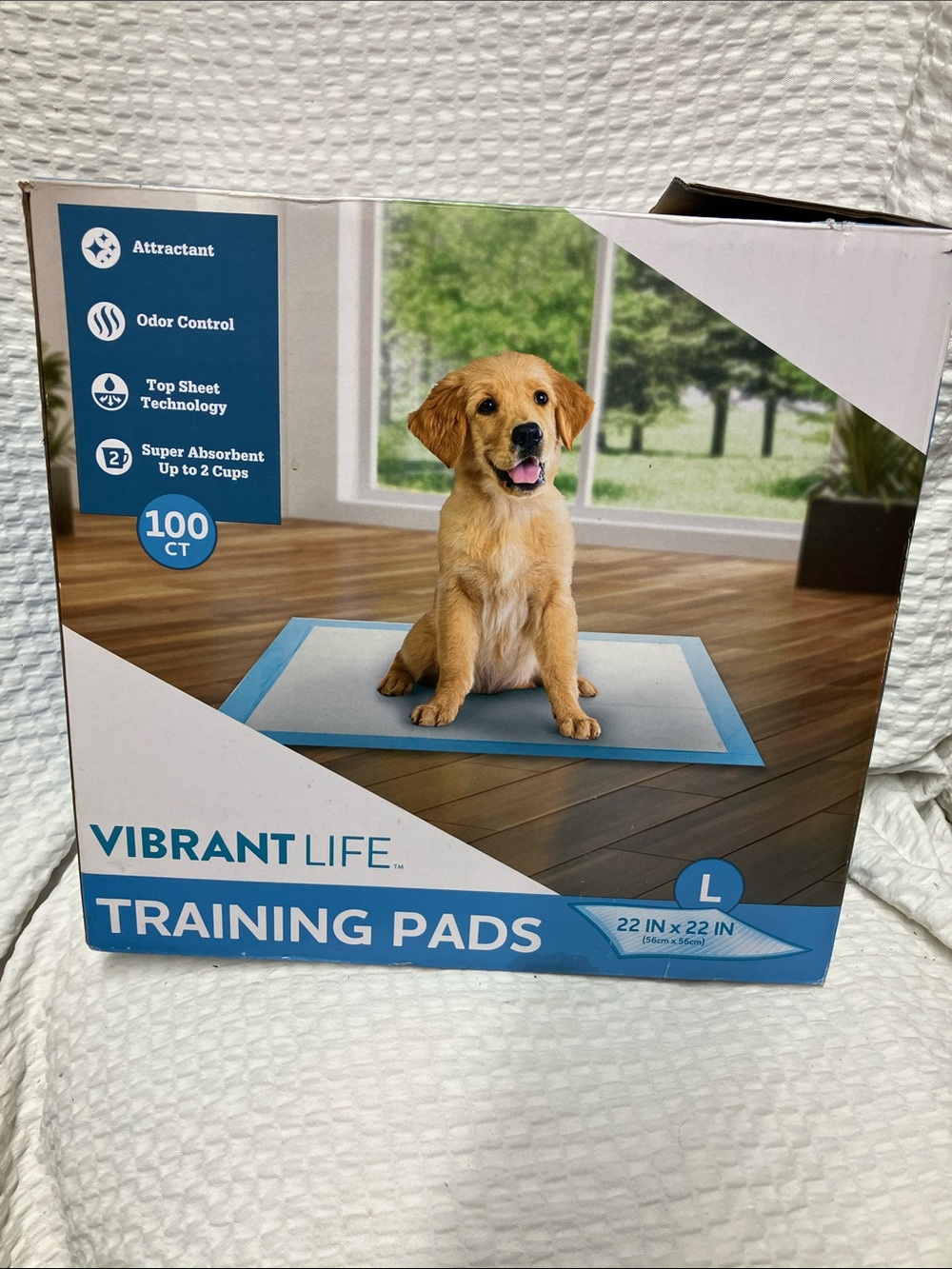 Vibrant Life Blue Dog Training Pads with Attractant - 100 Ct